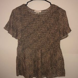 Cheetah Short Sleeved Blouse